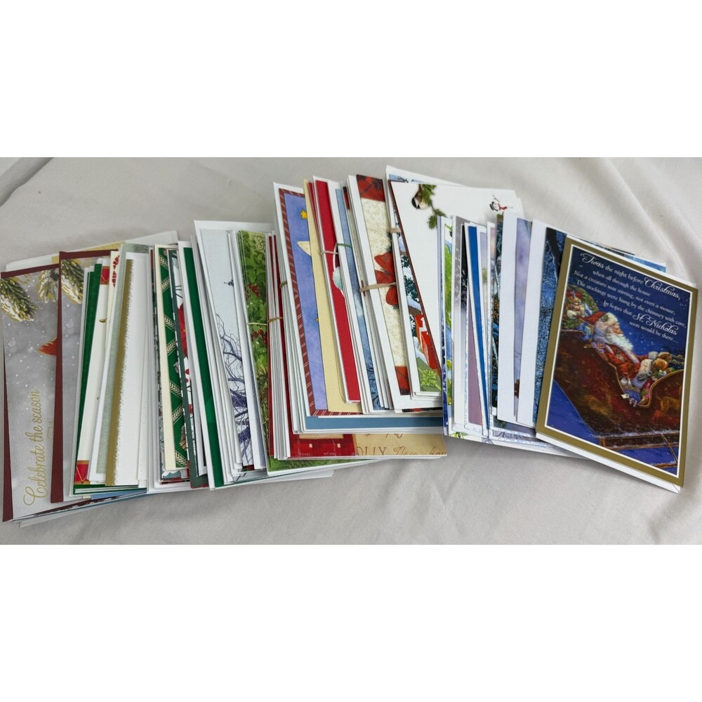 Traditional Style Christmas Card Lot of 111 pc with Envelopes Holiday Greetings